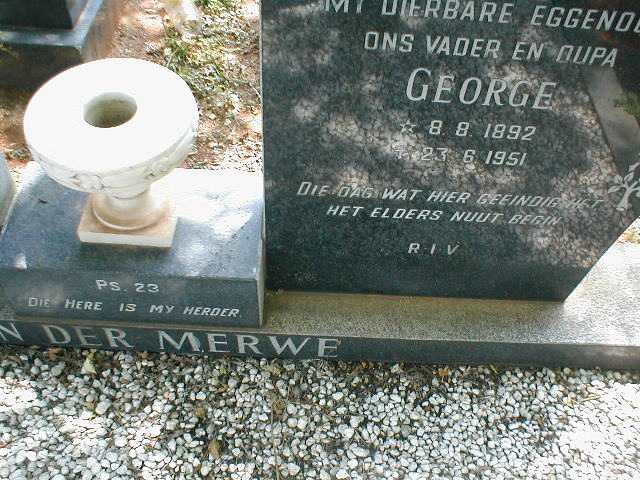 MERWE George, van der 1892-1951