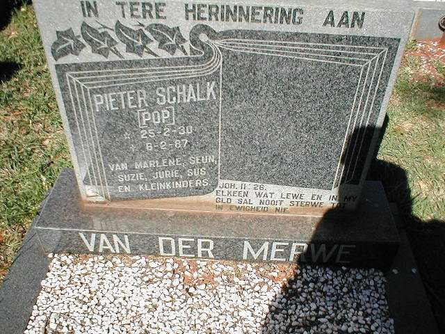 MERWE Pieter Schalk, van der 1930-1987