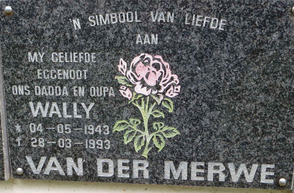 MERWE Wally, van der 1943-1993