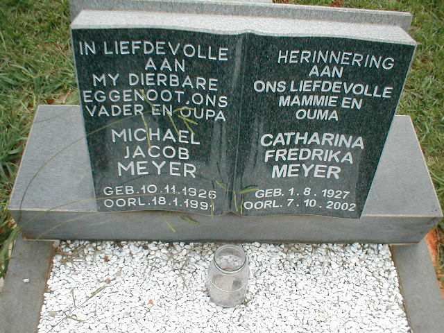 MEYER Michael Jacob 1926-1991 &amp; Catharina Frederika 1927-2002