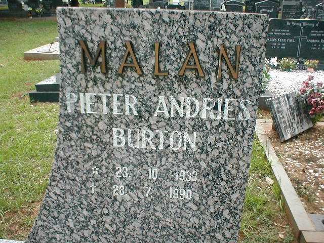 MALAN Pieter Andries Burton 1933-1990