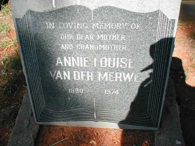 MERWE Annie Louise, van der 1890-1974