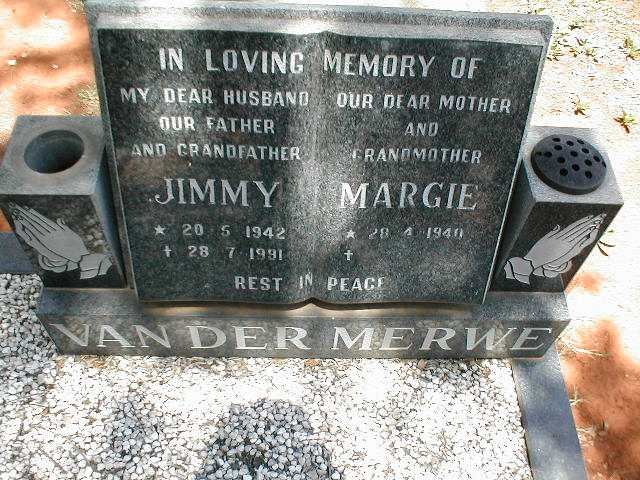 MERWE Jimmy, van der 1942-1991 &amp; Margie 1940-
