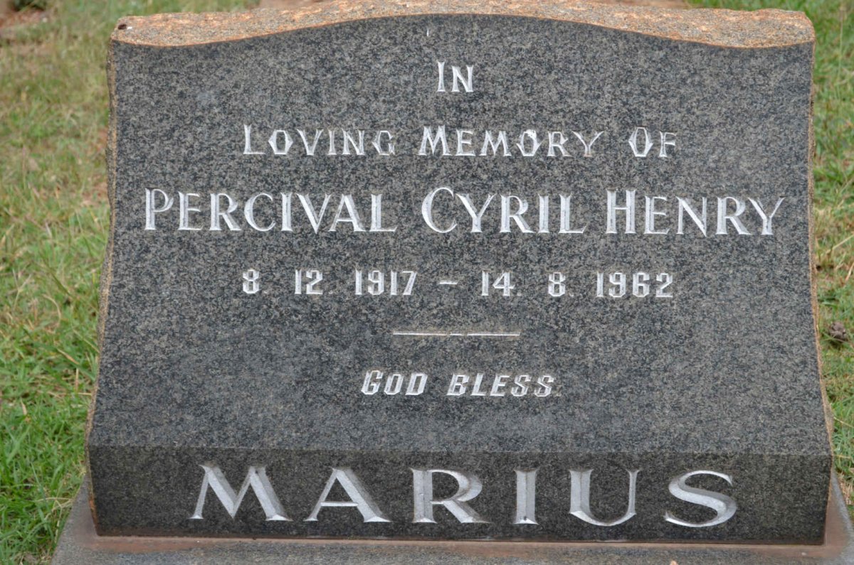 MARIUS Percival Cyril Henry 1917-1962