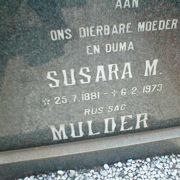 MULDER Susara M. 1881-1973