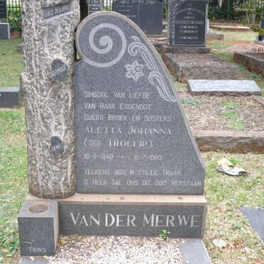 MERWE Aletta Johanna, van der nee TROLLIP 1940-1960