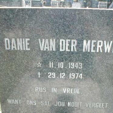 MERWE Danie, van der 1943-1974