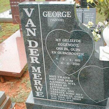 MERWE George, van der 1931-2000