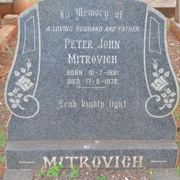 MITROVICH Peter John 1881-1972