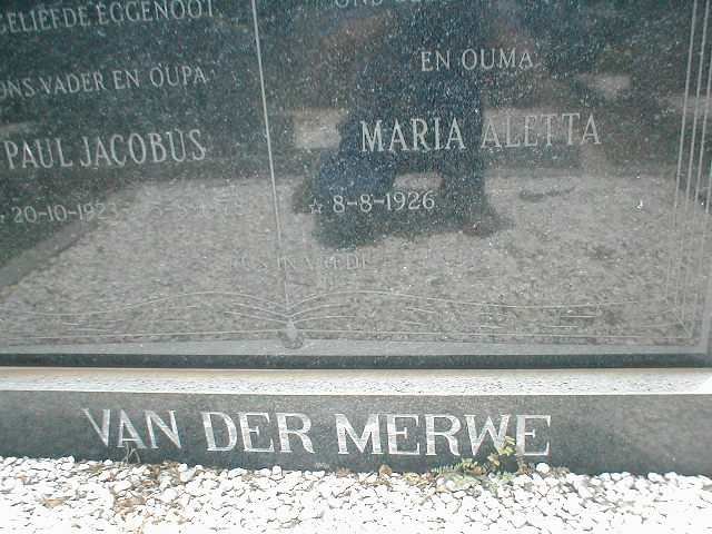 MERWE Maria Aletta, van der 1926-
