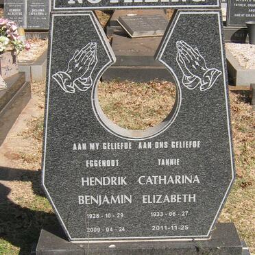 NOTHLING Hendrik Benjamin 1928-2009 &amp; Catharina Elizabeth 1933-2011