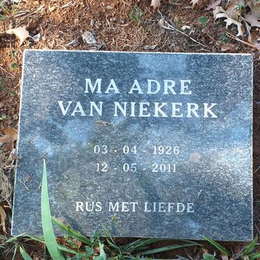 NIEKERK Adre, van 1926-2011