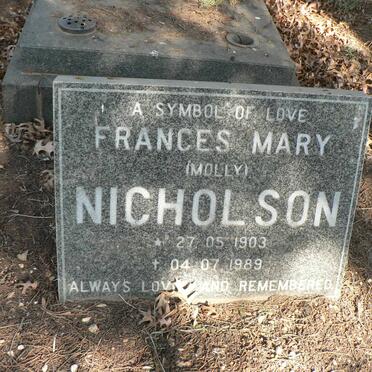 NICHOLSON Frances Mary 1903-1989