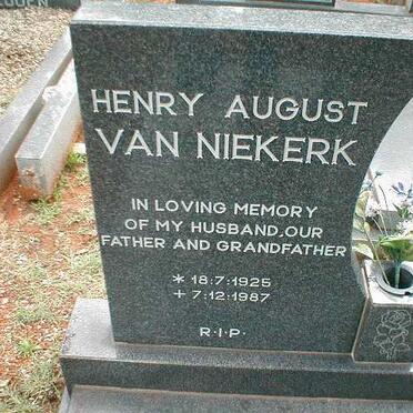 NIEKERK Henry August, van 1925-1987