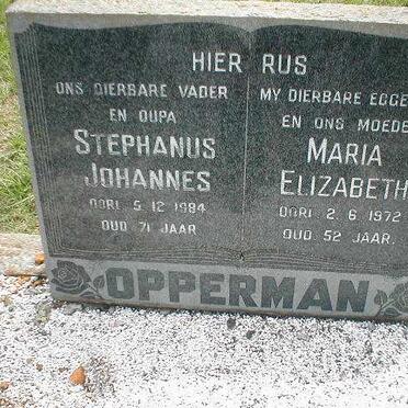 OPPERMAN Stephanus Johannes -1984 &amp; Maria Elizabeth -1972