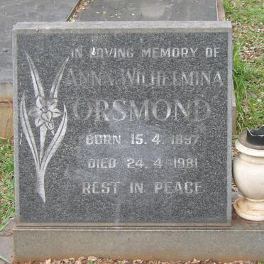 ORSMOND Anna Wilhelmina 1897-1981