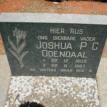 ODENDAAL Joshua P.C. 1905-1967