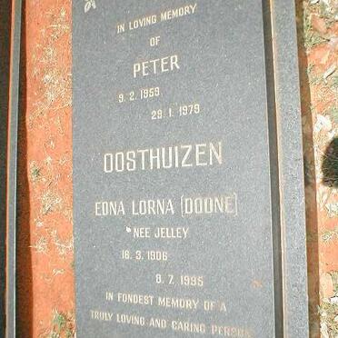 OOSTHUIZEN Edna Lorna nee JELLEY 1906-1995 :: OOSTHUIZEN Peter 1959-1979