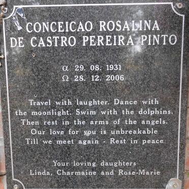 PINTO Conceicao Rosalina De Castro Pereira 1931-2006