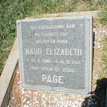 PAGE Maud Elizabeth 1946-1986