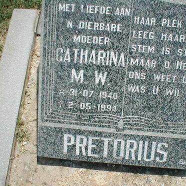 PRETORIUS Catharina M.W. 1940-1994