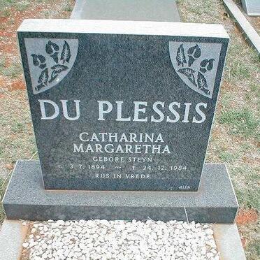 PLESSIS Catharina Margaretha, du nee STEYN 1894-1984
