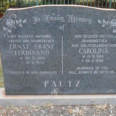 PAUTZ Ernst Franz Ferdinand 1909-1970 &amp; Carolina 1914-1988
