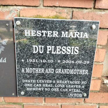 PLESSIS Hester Maria, du 1931-2004