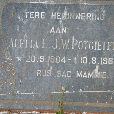 POTGIETER Aletta E.J.W. 1904-1964