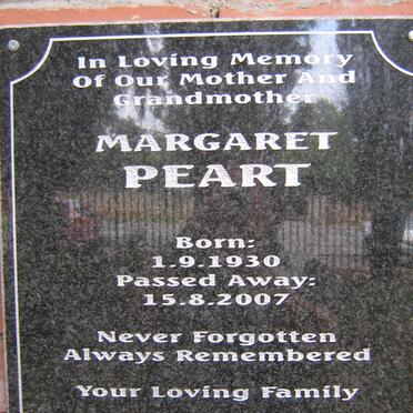 PEART Margaret 1930-2007