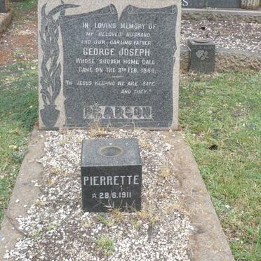 PEARSON George Joseph -1958 :: ? Pierrette 1911- :: ? Gloria 1933-1992
