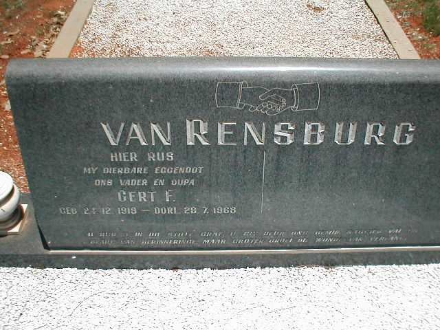 RENSBURG Gert F., van 1919-1968