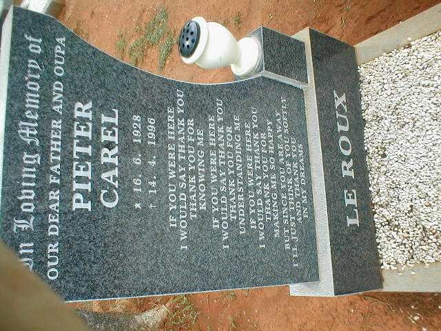 ROUX Pieter Carel, le 1928-1996