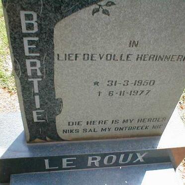 ROUX Bertie, le 1950-1977