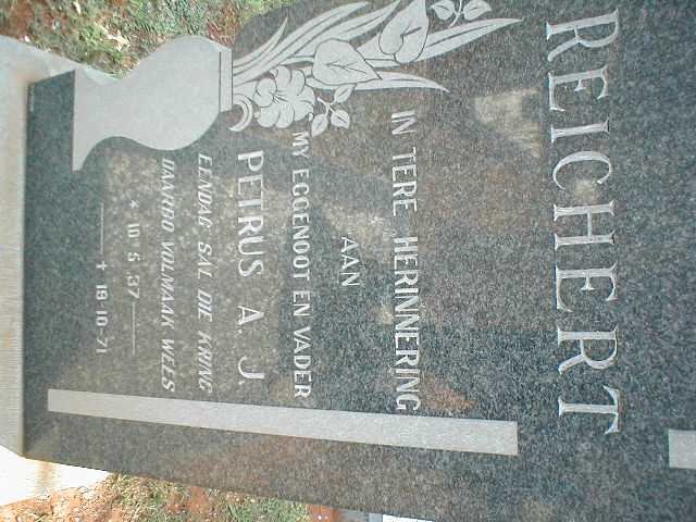 REICHERT Petrus A.J. 1937-1971
