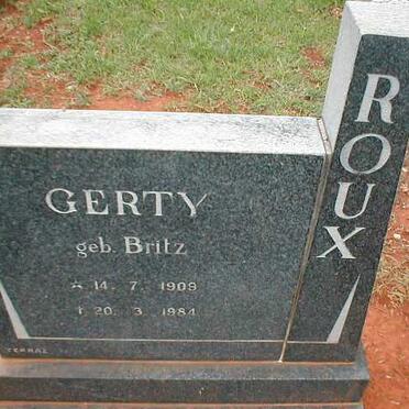 ROUX Gerty nee BRITZ 1909-1984