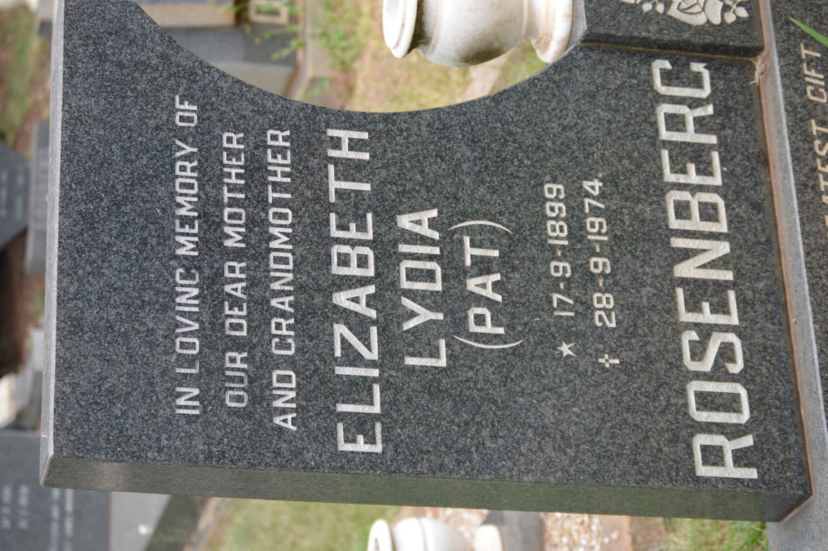 ROSENBERG Elizabeth Lydia 1899-1974
