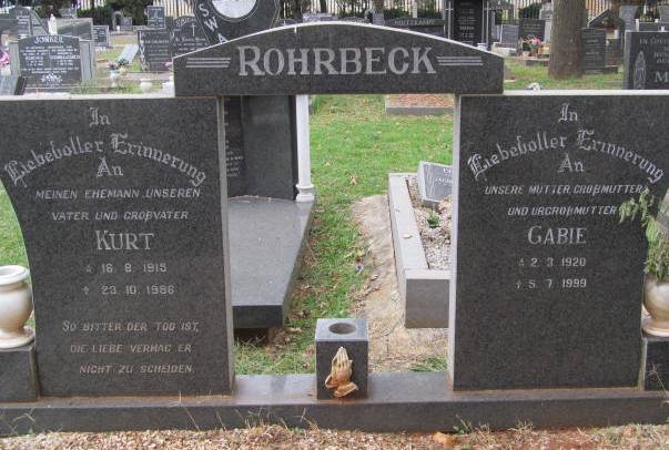 ROHRBECK Kurt 1915-1986 &amp; Gabie 1920-1999