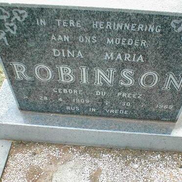 ROBINSON Dina Maria nee DU PREEZ 1909-1969