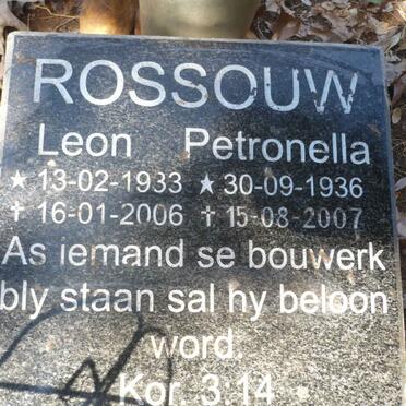 ROSSOUW Leon 1933-2006 &amp; Petronella 1936-2007