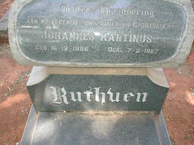 RUTHVEN Johannes Martinus 1896-1967