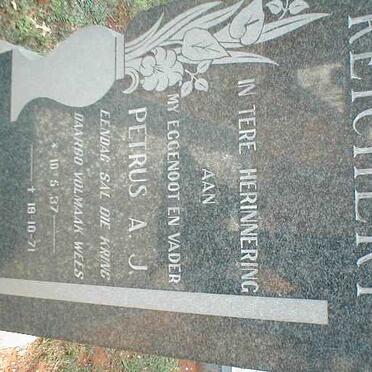 REICHERT Petrus A.J. 1937-1971