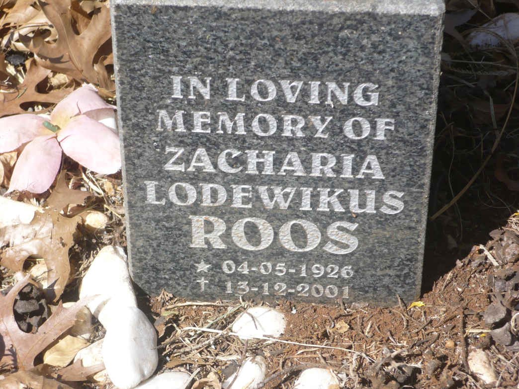 ROOS Zacharia Lodewikus 1926-2001