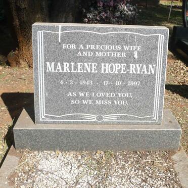 RYAN Marlene, HOPE 1943-1997