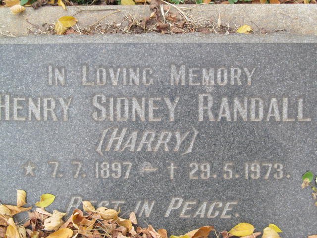 RANDALL Henry Sidney 1897-1973