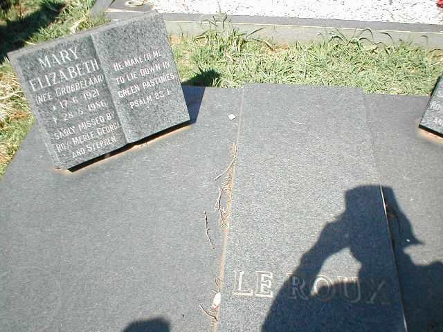 ROUX Mary Elizabeth, le nee GROBBELAAR 1921-1986