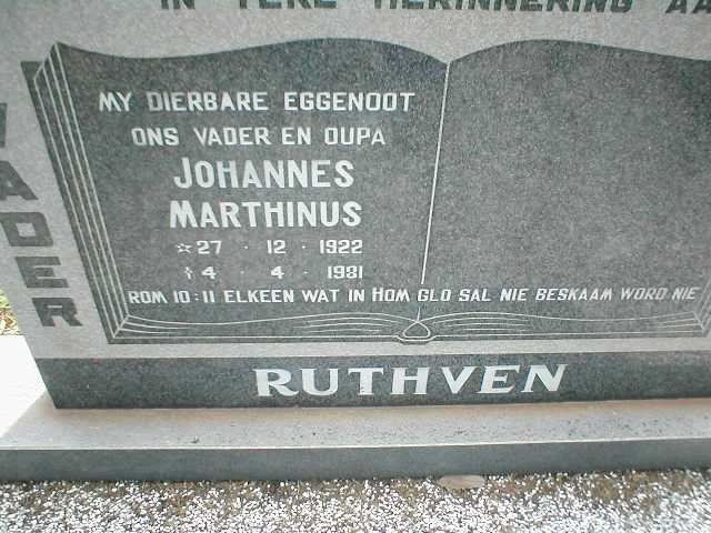RUTHVEN Johannes Marthinus 1922-1981