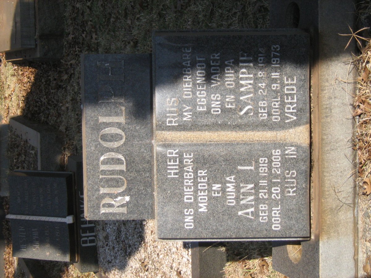 RUDOLPH Sampie 1914-1973 &amp; Ann L. 1919-2006