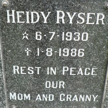 RYSER Heidy 1930-1986