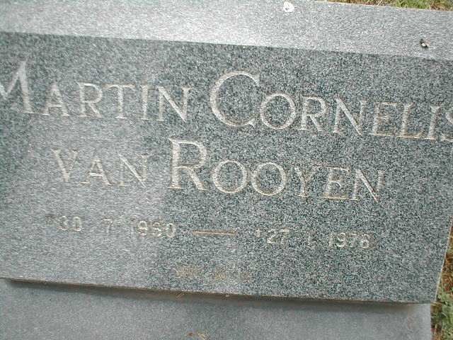 ROOYEN Martin Cornelis, van 1960-1976